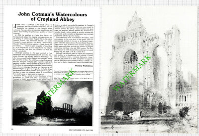 John Sell Cotman Croyland Abbey Lincolnshire Artist - 1988 Article