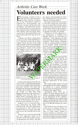 Enid Johnson Hornchurch Arthritis Care  - 1989 Cutting