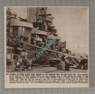 C3333) Heavy Cruiser Ship TOLEDO Long Beach California Pearl Harbour - 1950 Clip