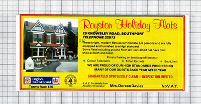 C7650) Oakwood Hotel Southport Atkinson /  Royston Flats Davies - 1986 Advert