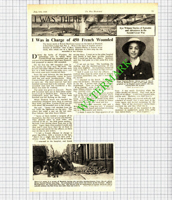 Mme Casimir-Perier French Army Nurse Dunkirk World War Two WW2  - 1941 Cutting