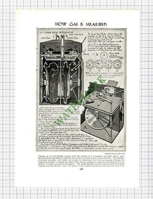 9477) How Gas Is Measured Meter / Escalator Workings - c.1950s PRINT / CUTTING
