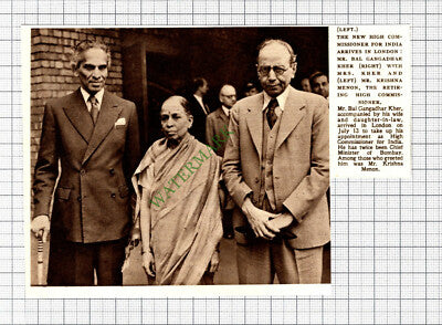 C2840) Mr Bal Gangadhar Kher Krishna Menon India High Commissioner -1952 Cutting