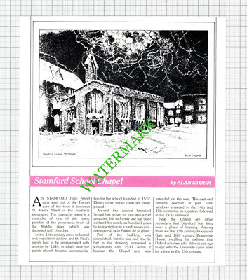 Stamford School Chapel Lincolnshire - 1984 Cutting