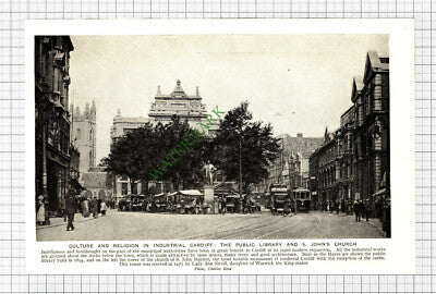 Cardiff Wales  - c.1920s Cutting / Print
