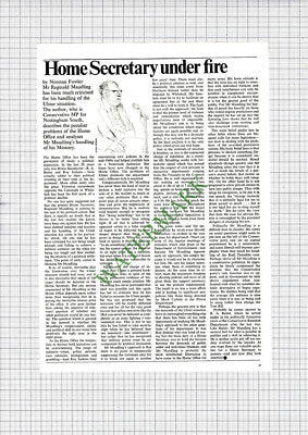 Mr Reginald Maudling Home Secretary Ulster - 1972 Article