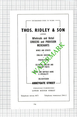 Thomas Ridley & Son Ridleys Fuels Bury St Edmunds Advert -1964 Cutting