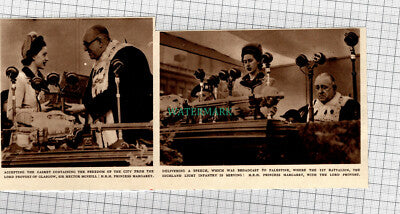 C1118) Sir Hector McNeill Lord Provost Glasgow Princess Margaret -1948 Clip