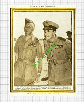 Lord Louis Mountbatten Air Chief Marshal Sir R Pierse WW2 - 1944 Cutting