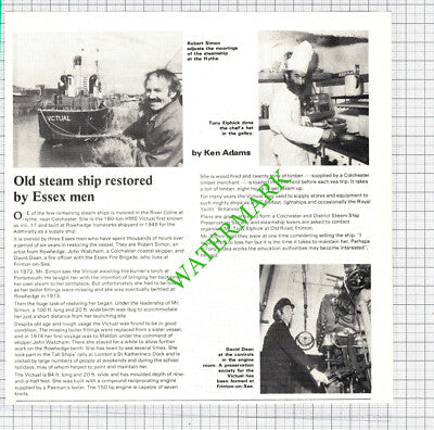 HMS VICTUAL Steam Ship Robert Simon Dean Watcham Hythe Colchester - 1979 Cutting