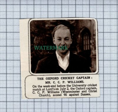 C4278) Mr C C P Williams Oxford Cricket Captain - 1955 News Clip