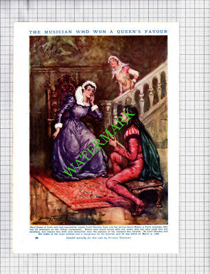David Rizzio Mary Queen of Scots Dudley Tennant - c.1930s Book Print