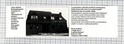 C98) Burston Cottage Aston Abbotts Buckinghamshire - 1989 House Advert