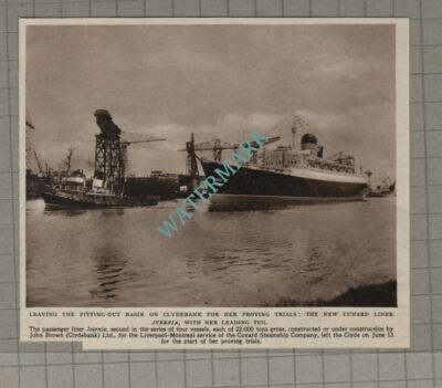 C3200) Cunard Liner IVERNIA With Tug At Clydebank - 1955 Clip