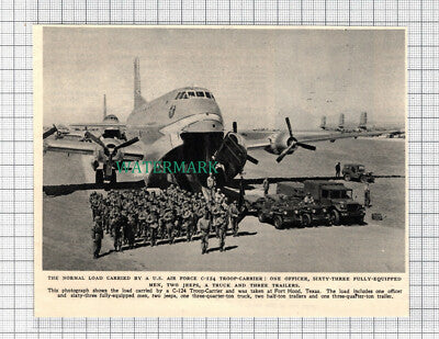 C3551) US Air Force C-124 Troop Carrier Plane Fort Hood Texas -1952 Clip