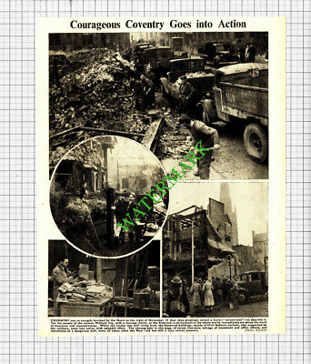 Coventry War Damage World War Two WW2 - 1940 Cutting