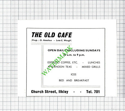 Tunnicliffe's Garage Ilkley Yorkshire / The Old Cafe Heselton - 1962 Cutting