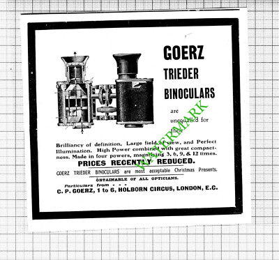 Goerz Binoculars C P Goerz London SMALL ADVERT - 1903 Cutting