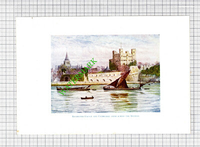 Rochester Castle and Cathedral Kent - c.1916 Small Print