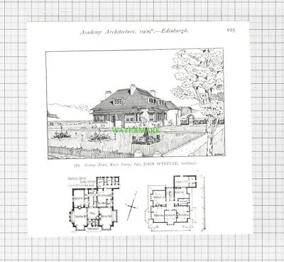 C7458) Grange Neuk Earls Ferry Fife John McIntyre Architect - 1909 Cutting