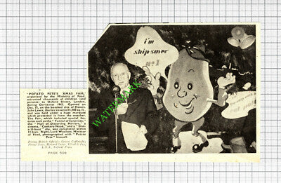 Potato Pete Xmas Fair Ministry Of Food  Lord Woolton   - 1943 Cutting