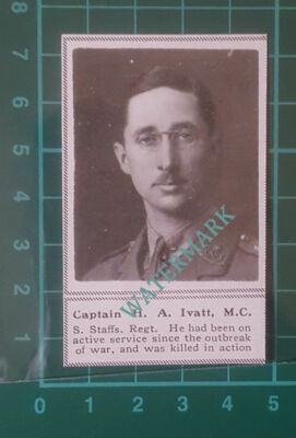 C2702) Captain H A Ivatt MC S Staffs Regiment - 1918 Clip SMALL!!