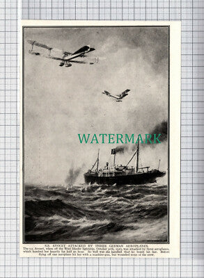C5128) SS AVOCET Attacked By German Aeroplanes - 1916 Clip