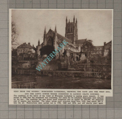 C3572) Worcester Cathedral Tower In Need Of Repair - 1952 Clip