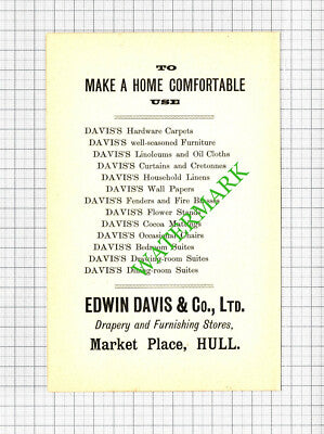M Sagar Organ Builder Leeds  / Edwin Davis  Draper Hull Advert -1890s Cutting