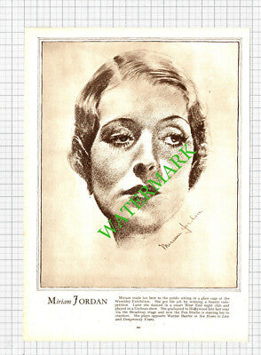 Miriam Jordan Actress - 1930's Cutting / Print