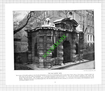 The Old Water Gate York House London / The Old School Harrow - c.1900 Book Print