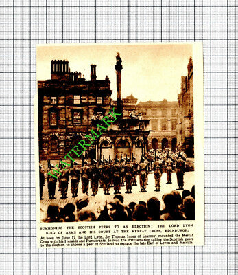 Lord Lyon Sir Thomas Innes of Learney Mercat Cross Edinburgh  - 1947 Cutting