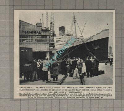 C3205) Queen Mary Crew Unofficial Seaman's Strike Southampton - 1955 Clip