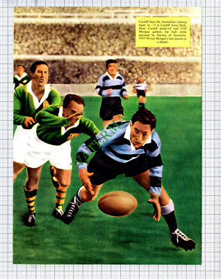 Cardiff Rugby Cliff Morgan Harvey Australia -  1950's Print / Cutting