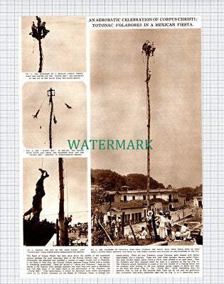 (X401) Mexico Feast of Corpus Christi Voladores of Papantla Totonacs - 1948