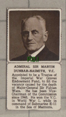 C890) Admiral Sir Martin Dunbar Nasmith Imperial War Graves - 1949 Cutting