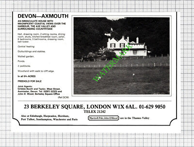 Axmouth Devon House Sale Advert - 1980 Cutting
