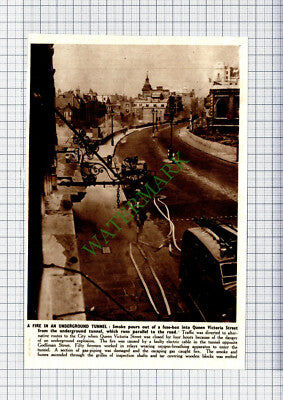 Queen Victoria Street London Fire Godliman Street - 1950 Cutting