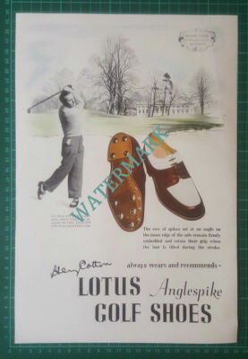 (X480) Moor Park Rickmansworth Lotus Golf Shoe ADVERT - 1950 Clip