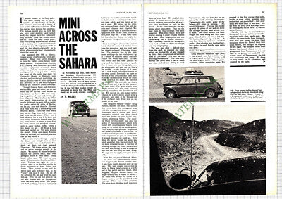 9031) Tim Miller Jonathan Green-Armytage Mini Across Sahara -   1966 Article