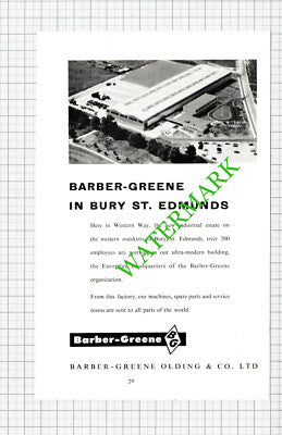 The Angel Hotel Bury St Edmunds Gooding  / Barber Greene Advert - 1964 Cutting