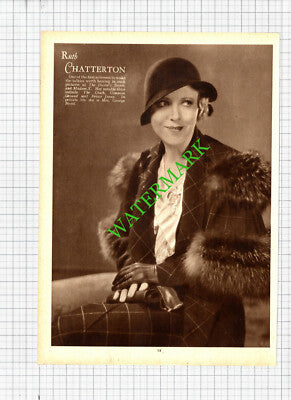Ruth Chatterton Actress/ Gary Cooper Actor  - 1930s Book Print