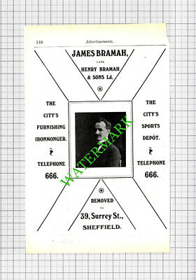 Pawson & Brailsford Sheffield / James Bramah Small Advert - 1907 Cutting