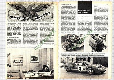 9562) Mercury Division Ford Motor Company Dan Gurney - 1966 Article