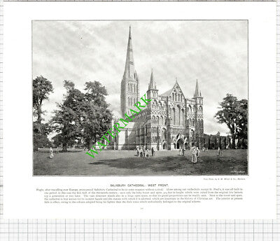 Wroxham Broad Norfolk / Salisbury Cathedral - c.1900 Book Print