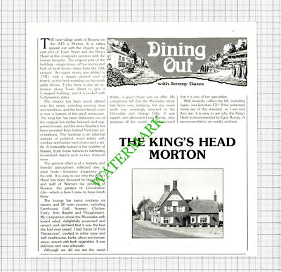 The King's Head Morton Lincolnshire Johannes Jorgensen  - 1984 Cutting