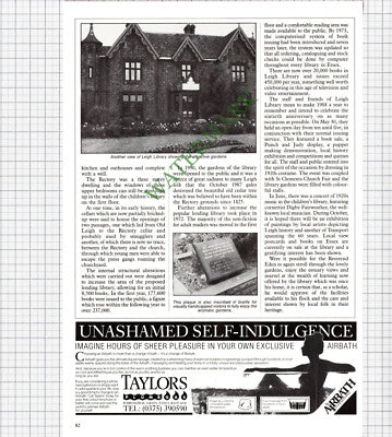 Leigh Library Essex Rev Robert Eden - 1988 Article