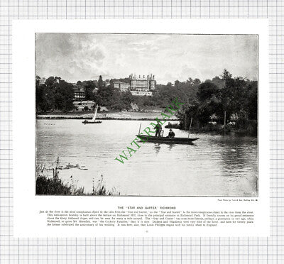 X1951) The Star and Garter Richmond  / The Strand London  - c.1900 Book Print