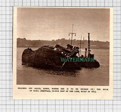 C2765) HMS Cornwall Off Grays Essex Waiting To Be Broken Up - 1948 Clip