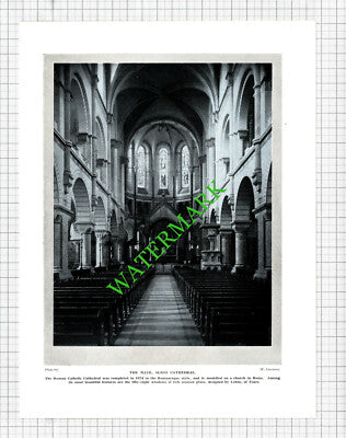 Sligo Cathedral Ireland Nave  - 1920's Cutting / Print